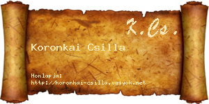 Koronkai Csilla névjegykártya